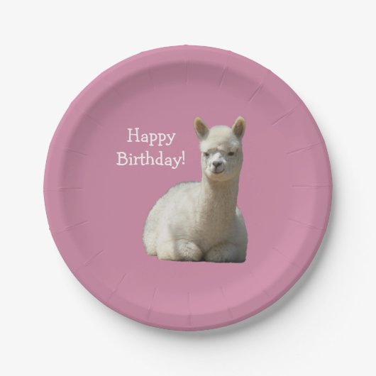Alpaca Birthday Bord 7-inch papier (Voorkant)