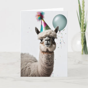 Alpaca Birthday Party Folded Wenskaart Bedankkaart
