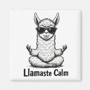 Alpaca Blijf kalm Llamaste Lama Yoga Grappig Magneet