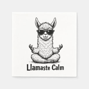 Alpaca Blijf Kalme Llamaste LLama Yoga Grappig  Servet