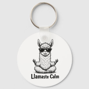 Alpaca Blijf Kalme Llamaste LLama Yoga Grappig Sleutelhanger