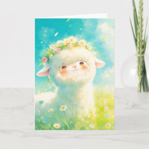 Alpaca Bloemen Kroon Bliss Kaart