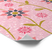 Alpaca Boho Butterflies Pink Floral Poster (Hoek)