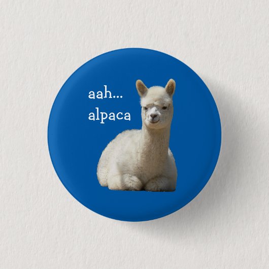 Alpaca Button aah alpaca (Voorkant)