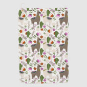 Alpaca Cactus Floral Pattern Dierenvriend Golfhanddoek (Voorkant)