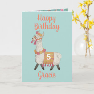 Alpaca carte d'âge d'anniversaire personnalisée