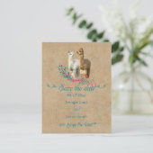 Alpaca Country Save the Date Briefkaarten (Staand voorkant)