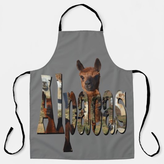 Alpaca de Afbeeldingen van de Naam, het Volledige  Schort (Voorkant)