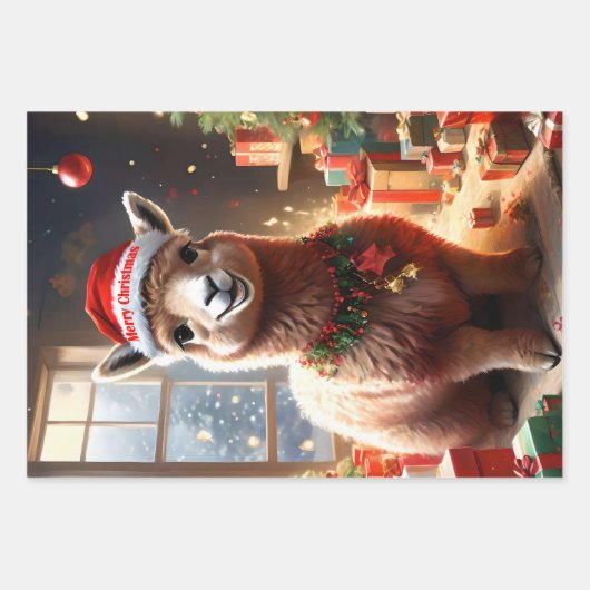 Alpaca de Cadeaus: een kerstverhaal Inpakpapier Vel (Voorkant)