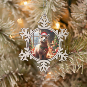Alpaca de Cadeaus: een kerstverhaal Tin Sneeuwvlok Ornament