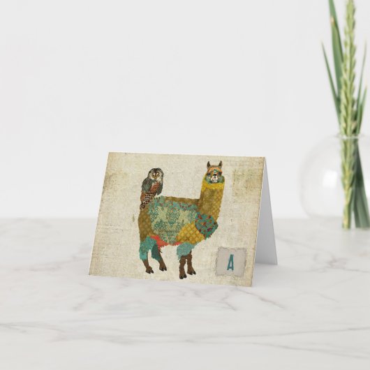 Alpaca d'or et Carte pour notes Turquoise de la ch (Devant)