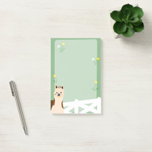 Alpaca Eating Paardenbloemen 6 x 4" Sticky Notes
