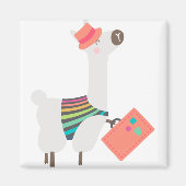 Alpaca en Suitcase Magneet (Voorkant)