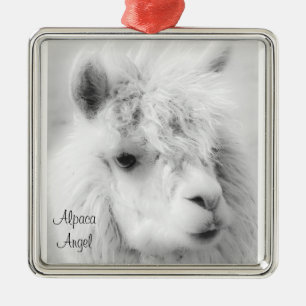 Alpaca Engel Witte Alpaca Engel Versiering Metalen Ornament