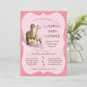 Alpaca Famille Couples Baby shower Invitation fill (Debout devant)