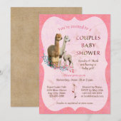Alpaca Famille Couples Baby shower Invitation fill (Devant / Derrière)