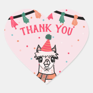 Alpaca Fiesta Verjaardag Hart Sticker