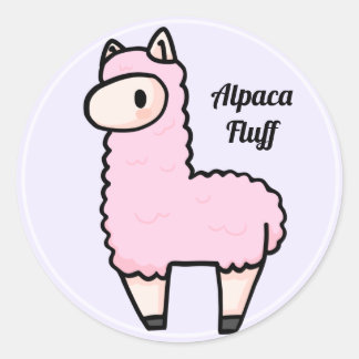 Alpaca fluff classic ronde sticker