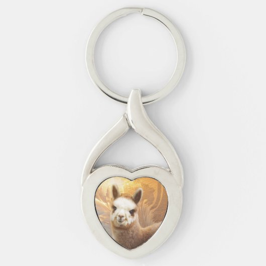 Alpaca Gold Twisted Heart Keychain (Voorkant)
