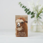 Alpaca haarstylist afsprakenkaartje (Staand voorkant)