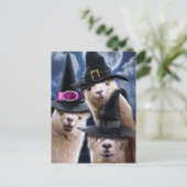 Alpaca Heksen Uitnodiging Briefkaart (Staand voorkant)