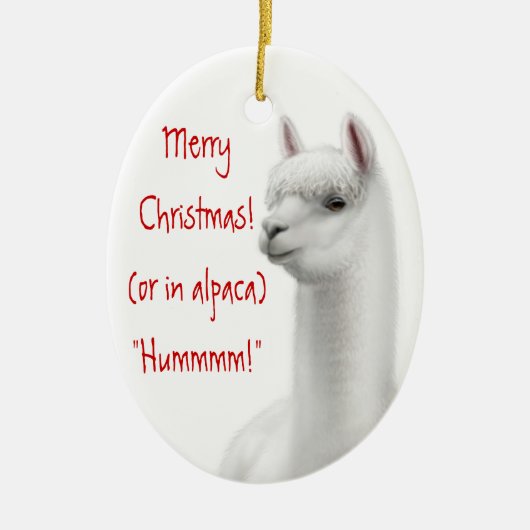 Alpaca Holiday Ornament (Voorkant)