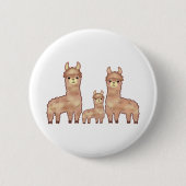 Alpaca houdt van grappige dierenkunst ronde button 5,7 cm (Voorkant)