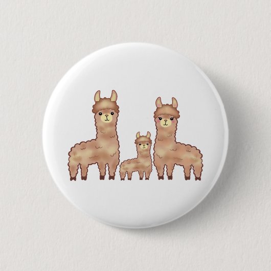 Alpaca houdt van grappige dierenkunst ronde button 5,7 cm (Voorkant)