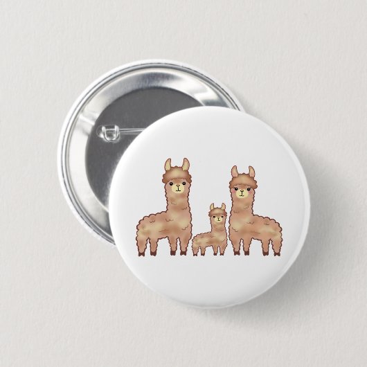 Alpaca houdt van grappige dierenkunst ronde button 5,7 cm (Voorkant /achterkant)