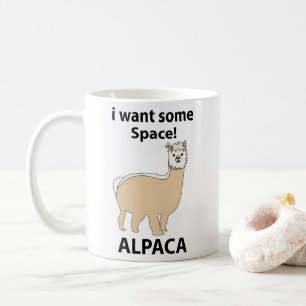 Alpaca Ik wil wat ruimte Grappige Alpaca Koffiemok