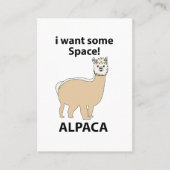 Alpaca Ik wil wat ruimte Grappige Alpaca Visitekaartje (Voorkant)