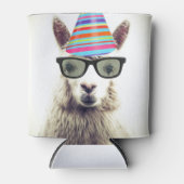 Alpaca in bril en partijgebonden Pet Blikjeskoeler (Voorkant)