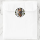 Alpaca in witte bloesems, ronde sticker (Tas)