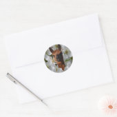 Alpaca in witte bloesems, ronde sticker (Envelop)