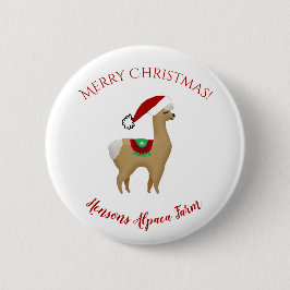 Alpaca Kerstfeestdag Button