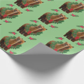 Alpaca kerstpapier cadeaupapier (Hoek)