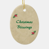 Alpaca kerstversiering keramisch ornament (Achterkant)