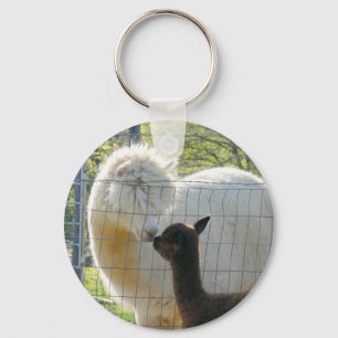 Alpaca Kiss Button Sleutelhanger