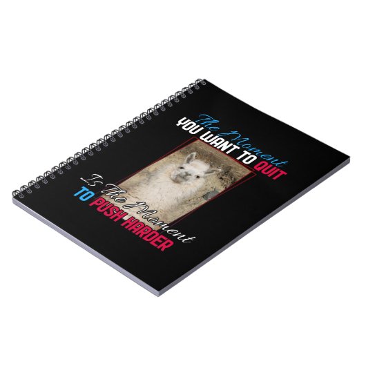 Alpaca lama - Duw harder aanmoediging Notitieboek (Linkerzijde)