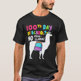 Alpaca Lama Geen ProbLama 100ste Dag Van School T-shirt