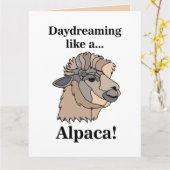 Alpaca Lama Grappig Kaart (Gele Bloem)