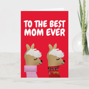 ALPACA LAMA MOM CARTE D'ANNIVERSAIRE