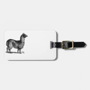 Alpaca lama Schattige Peru Animal Natuur Art Bagagelabel