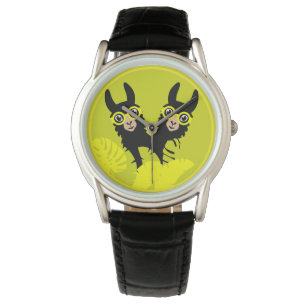 Alpaca lama tweeling horloge