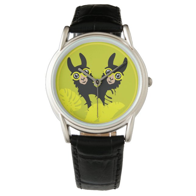 Alpaca lama tweeling horloge (Voorkant)