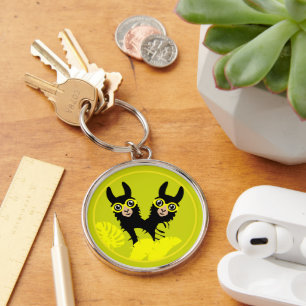 Alpaca lama tweeling sleutelhanger