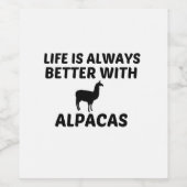 ALPACA LIFE IS BETER WIJN ETIKET (Enkel label)