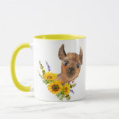  Alpaca Llama met zonnebloemen Mok (Links)