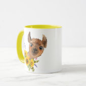  Alpaca Llama met zonnebloemen Mok (Voorkant links)