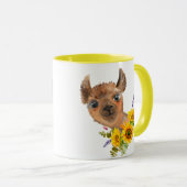  Alpaca Llama met zonnebloemen Mok (Voorkant rechts)